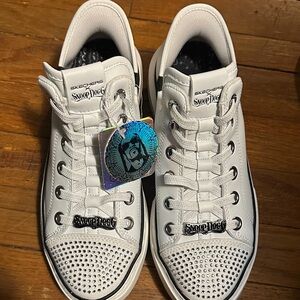 Skechers Kids White Rhinestone Lace-Up Sneakers